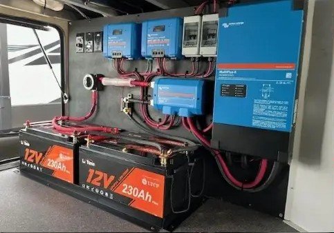 Battery bank & Victron equipment photography from the official website